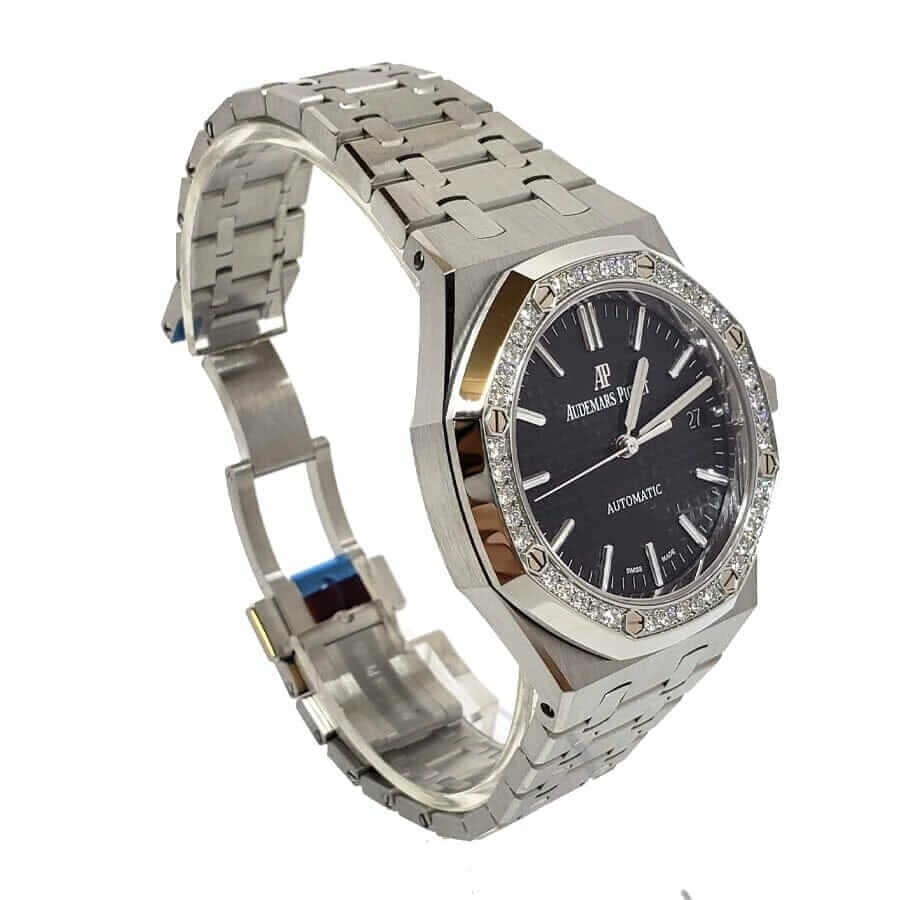 Audemars Piguet Royal Oak 37MM 15451ST.ZZ.1256ST.01 Diamond Bezel Silver Dial