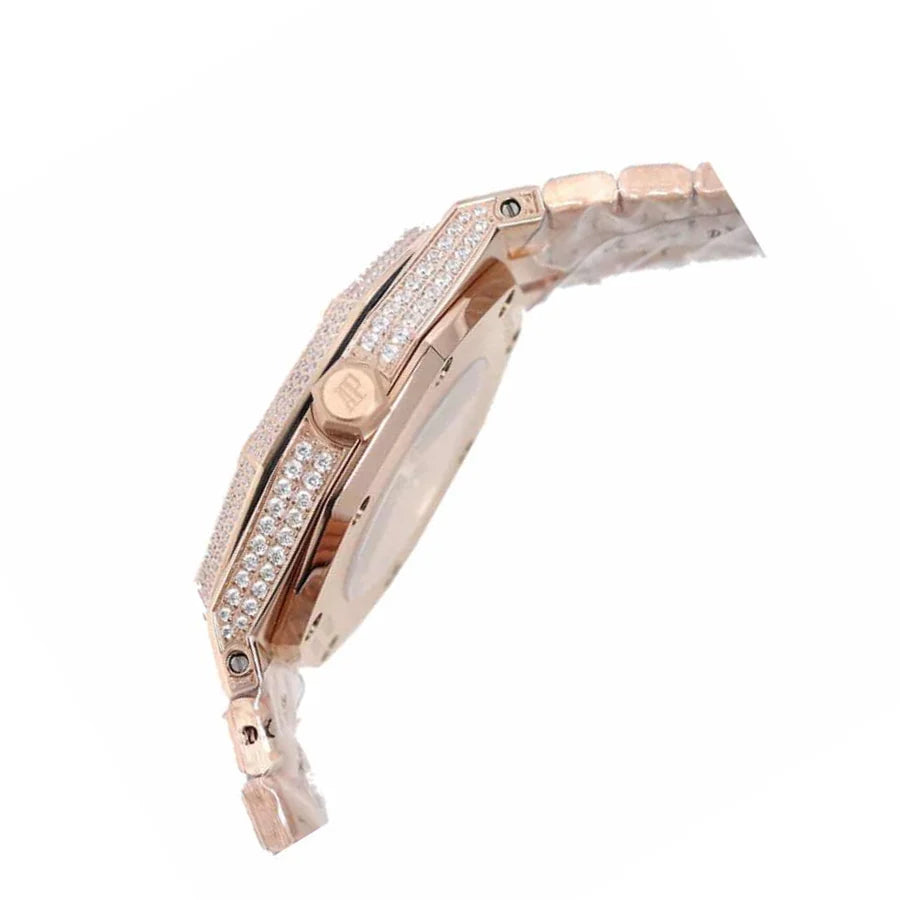 Audemars Piguet Royal Oak Chronograph 42MM AP160SF296 Iced Out Rose Gold