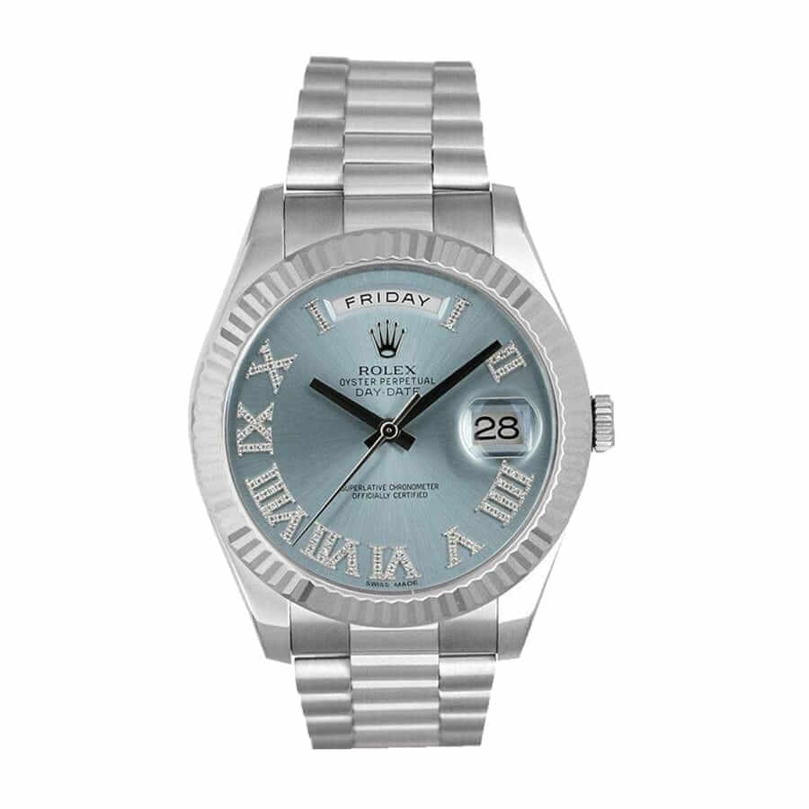 Rolex Day-Date II 41MM 218239 Ice Blue Roman Dial
