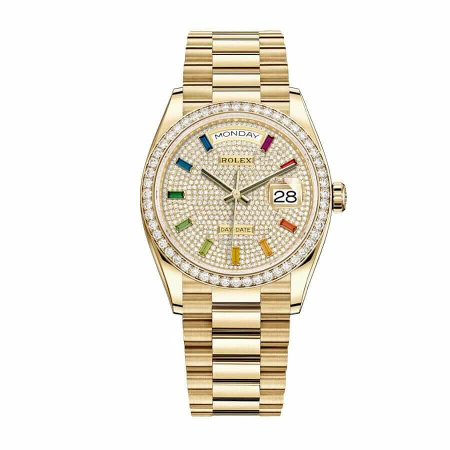 Rolex Day-Date 36MM 128348RBR-0030 Pave Diamond Dial