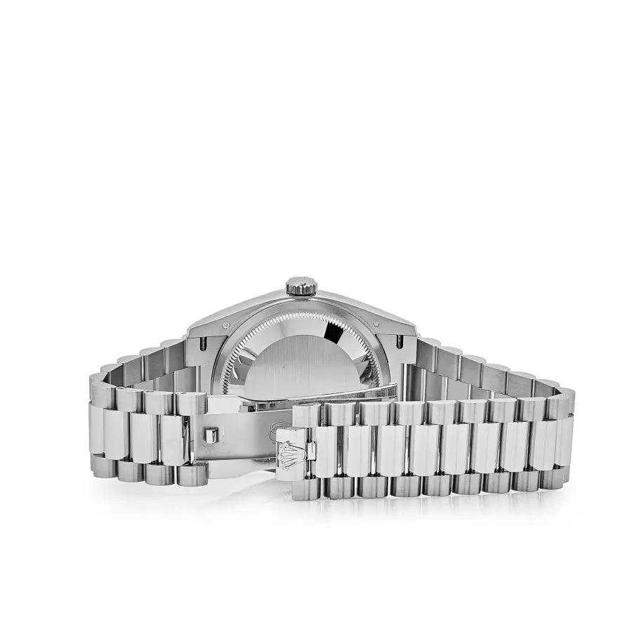 Rolex Day-Date 36MM 128236 Ice Blue Grooved