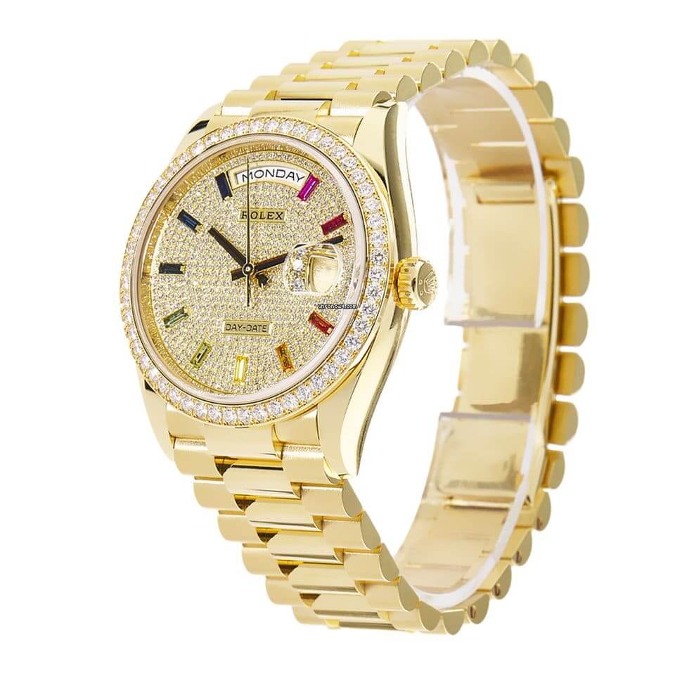 Rolex Day-Date 36MM 128348RBR-0030 Pave Diamond Dial