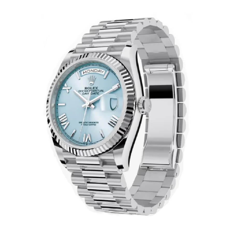 Rolex Day-Date 40MM 228236 Ice Blue Grooved