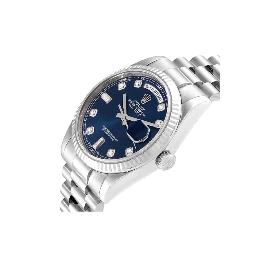 Rolex Day-Date 36MM 7118-1200R-01 Blue Diamond Dial
