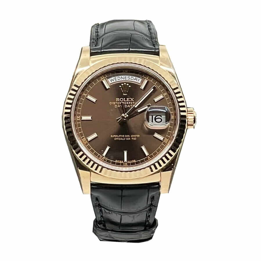 Rolex Day-Date 36MM 118139 Black Leather