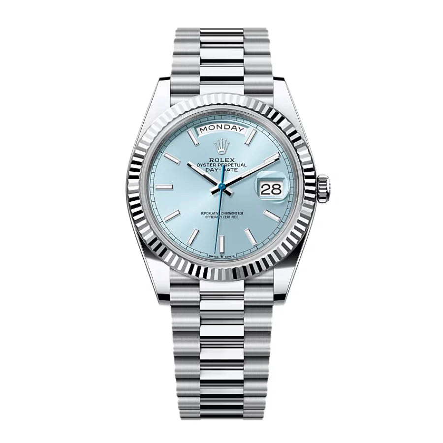 Rolex Day-Date 40MM 228236 Ice Blue Grooved